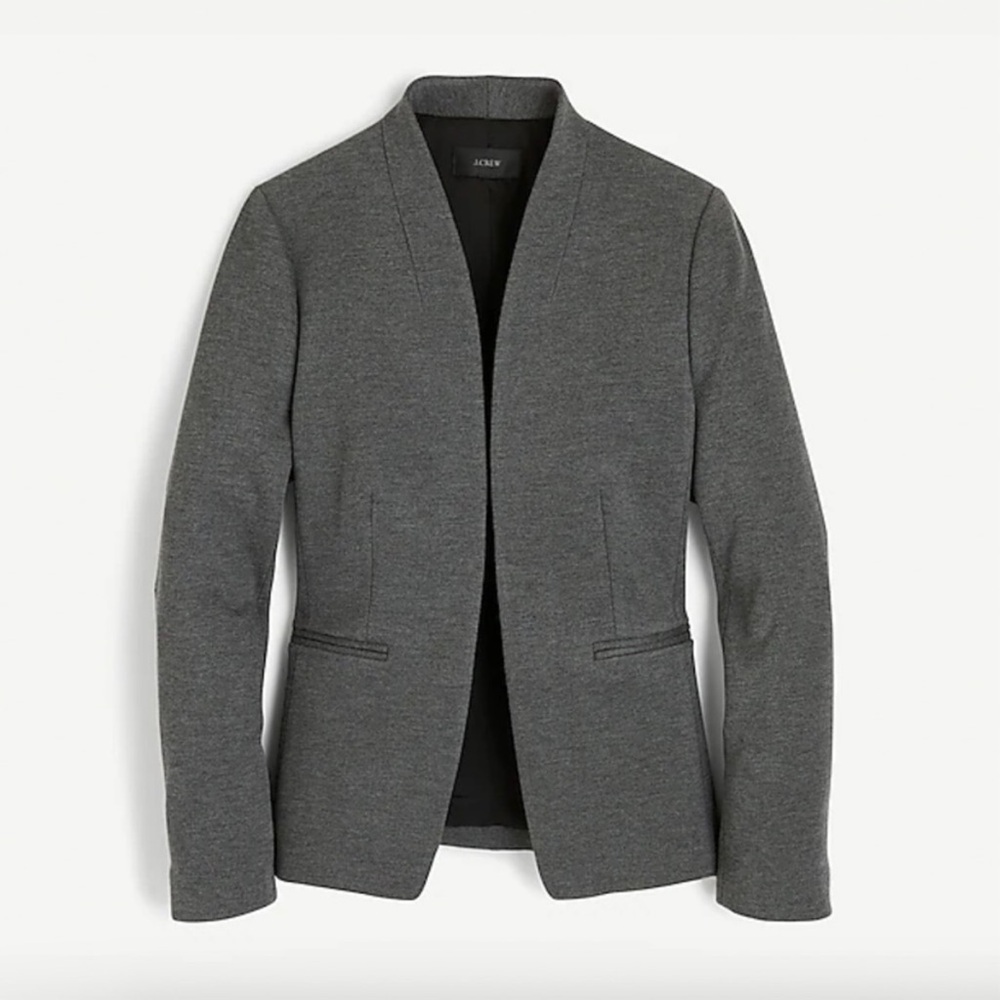 J. Crew Gray Open Going-out Blazer In Stretch Twill Size 4 Small  Office Siren